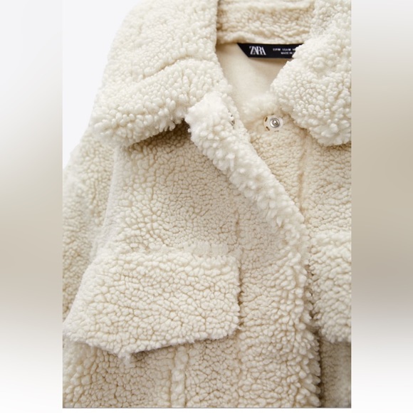 Crop shearling jacket - Picture 2 of 7